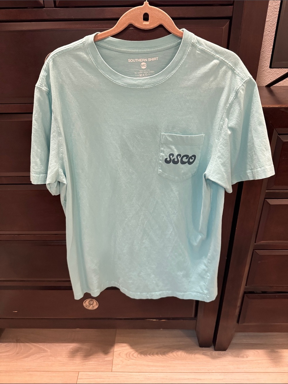 The Southern Shirt Company Aqua Pocket Tee with SSCO Logo